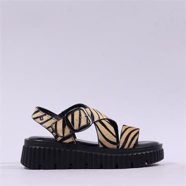Una Healy Replay Chunky Sole Sandal - Black Zebra